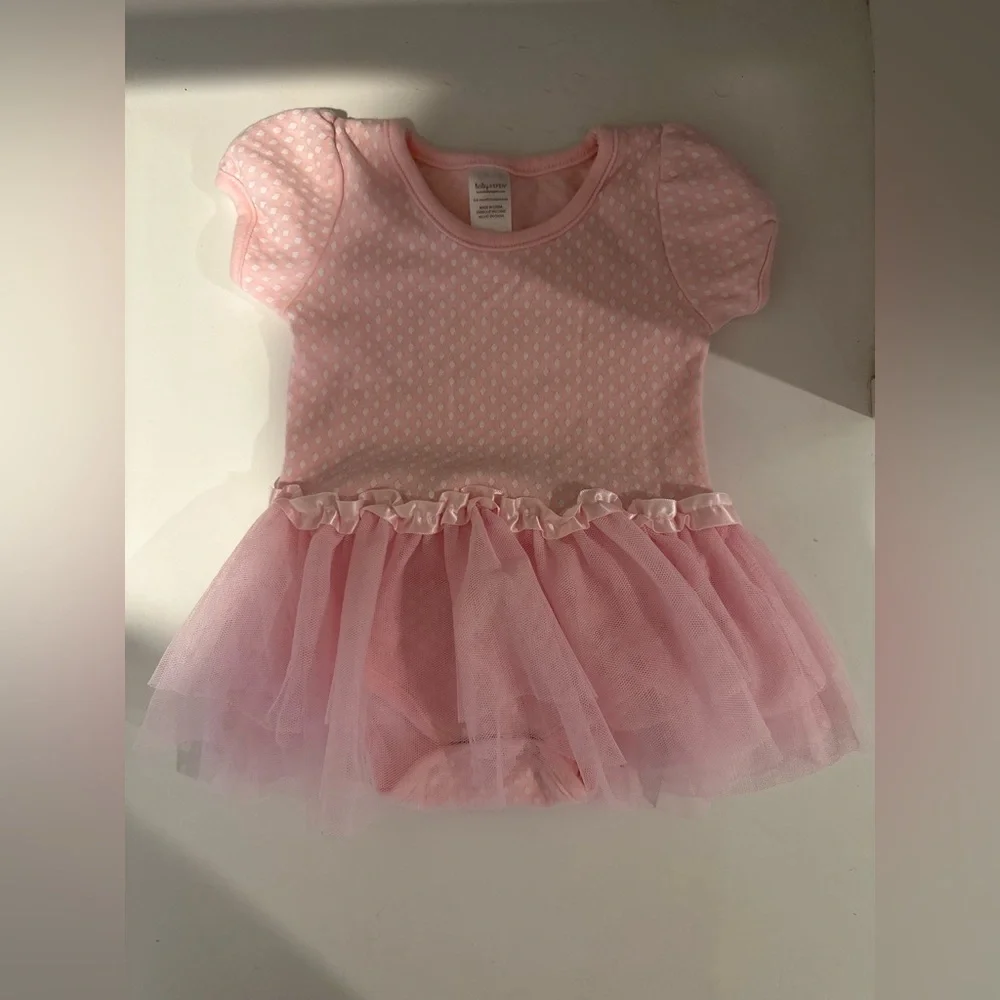 Baby Aspen Light Pink Tutu Onesie for Newborn to 6 Month Baby Girl